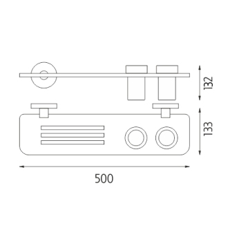 Nimco Uni UN X350-58DW-26 Polica s pohármi na kefky chróm