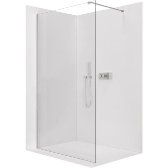 CERANO - Sprchová zástena Walk-in Onyx Cube Ľ/P - 10 mm - hranatá vzpera - chróm, transparentné sklo - 160x200 cm