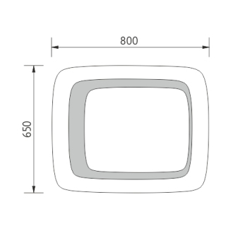 Nimco Séria 7000 ZP 7001 LED zrkadlo 650x800 rám hliníkový