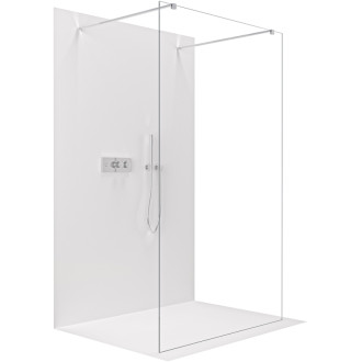 CERANO - Sprchová zástena Walk-in Onyx Duo Ľ/P - 10 mm - hranatá vzpera - chróm, transparentné sklo - 160x200 cm