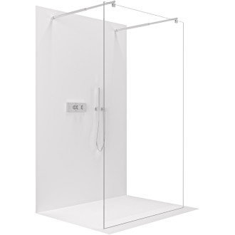 CERANO - Sprchová zástena Walk-in Onyx Duo Ľ/P - 10 mm - guľatá vzpera - chróm, transparentné sklo - 160x200 cm