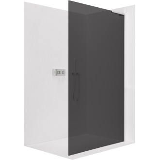 CERANO - Sprchová zástena Walk-in Onyx L-pravá vzpera - 10 mm - chróm, grafitové sklo - 120x200 cm