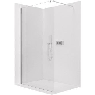 CERANO - Sprchová zástena Walk-in Onyx Round Ľ/P - 10 mm - guľatá vzpera - chróm, transparentné sklo - 160x200 cm