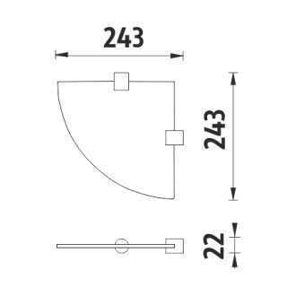 Nimco Bormo BR 11091RB-26 Polica rohová chróm