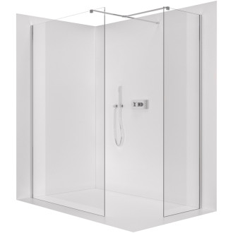 CERANO - Sprchová zástena Walk-in Onyx TL/P - 10 mm - hranatá vzpera - chróm, transparentné sklo - 160x110x200 cm