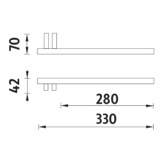 Nimco Keira KE 22060AP-26 Držiak na uteráky pravý do nábytku chróm