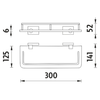 Nimco Keira KE 22091AX-30-26 Polica s ohrádkou, 30 cm chróm