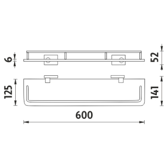 Nimco Keira KE 22091AX-60-26 Polica s ohrádkou, 60 cm chróm