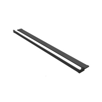 CERANO - Sprchová zástena Walk-in Onyx Top Round Ľ/P - 10 mm - guľatá vzpera + polička/držiak na uteráky - čierna matná, transparentné sklo - 100x200