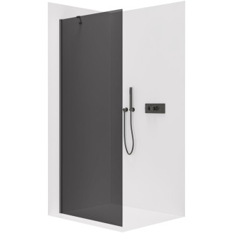 CERANO - Sprchová zástena Walk-in Onyx YL/P - 10 mm - čierna matná, grafitové sklo - 100x200 cm
