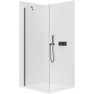 CERANO - Sprchová zástena Walk-in Onyx YL/P - 10 mm - čierna matná, transparentné sklo - 140x200 cm