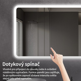 CERANO - Kúpeľňové LED zrkadlo Speculare - 90x70 cm