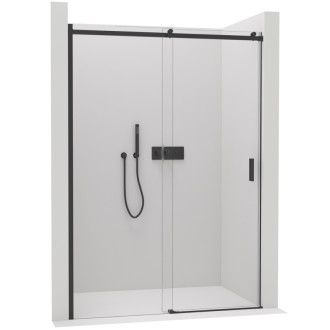 CERANO - Sprchové posuvné dvere Santoro Ľ/P - 6 mm - čierna matná, transparentné sklo - 120x195 cm