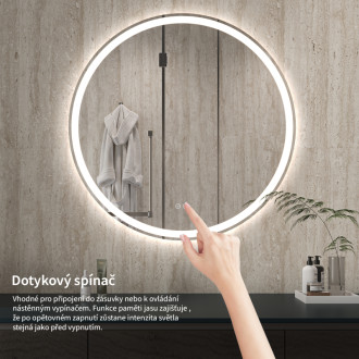 CERANO - Kúpeľňové LED zrkadlo Eterno - Ø 70 cm