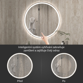 CERANO - Kúpeľňové LED zrkadlo Eterno - Ø 70 cm