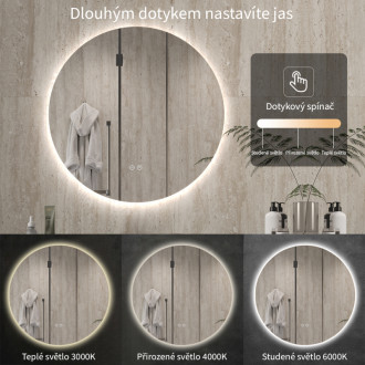 CERANO - Kúpeľňové LED zrkadlo Verido - Ø 50 cm