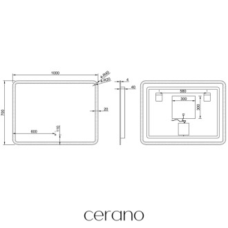 CERANO - Kúpeľňové LED zrkadlo Speculare - 100x70 cm