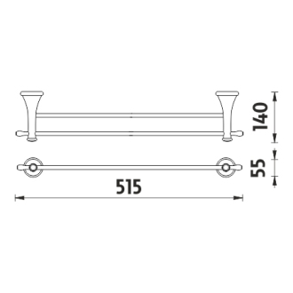 Nimco Lada LA 19046D-26 Držiak na uteráky dvojitý, 52 cm chróm
