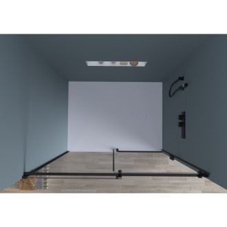 CERANO - Sprchové posuvné dvere Santoro Ľ/P - 6 mm - čierna matná, transparentné sklo - 140x195 cm