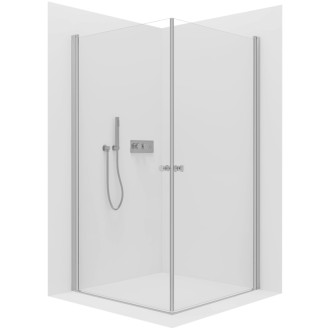 CERANO - Sprchovací kút Antelo Duo Ľ/P - 6 mm - chróm, transparentné sklo - 80x80 cm - otočný