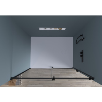 CERANO - Sprchové posuvné dvere Santoro Ľ/P - 6 mm - čierna matná, transparentné sklo - 130x195 cm