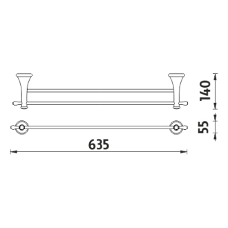 Nimco Lada LA 19061D-26 Držiak na uteráky dvojitý, 64 cm chróm