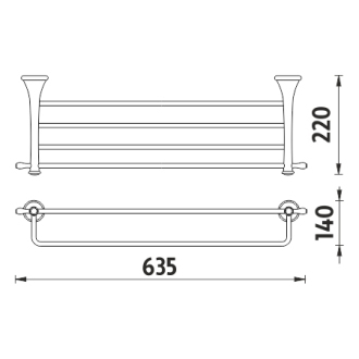 Nimco Lada LA 19063-26 Police na uteráky s hrazdou, 64 cm. chróm
