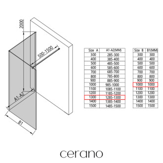 CERANO - Sprchová zástena Walk-in Onyx Corner Cube Ľ/P - 8 mm - chróm, mliečne sklo - 130x100x200 cm