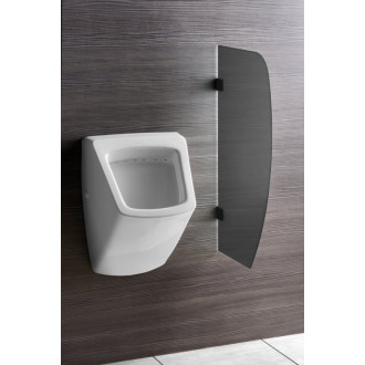 Deliaca stena medzi urinálmi 40x80 cm, dymové sklo matné, čierna mat 2502-06M