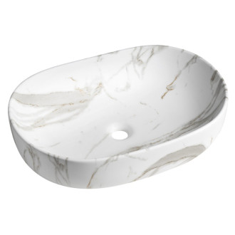 CALEO keramické umývadlo na dosku, 60x42cm, bianco carrara CA590BC