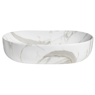 CALEO keramické umývadlo na dosku, 60x42cm, bianco carrara CA590BC