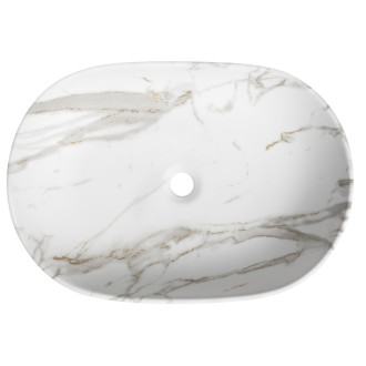 CALEO keramické umývadlo na dosku, 60x42cm, bianco carrara CA590BC