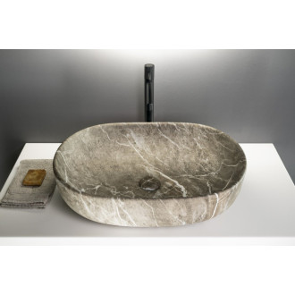 CALEO keramické umývadlo na dosku, 60x42cm, breccia mramor CA590BM