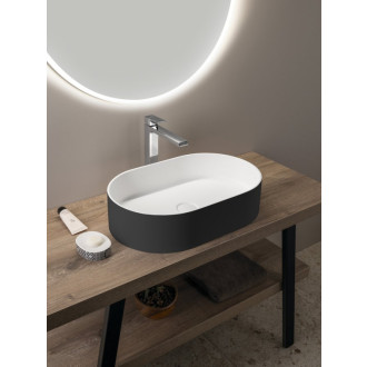 THIN umývadlo na dosku, Rockstone, 55x35cm, carina/biela mat WN205-41