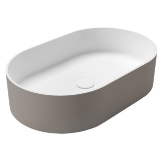 THIN umývadlo na dosku, Rockstone, 55x35cm, agila/biela mat WN205-43