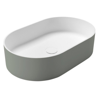 THIN umývadlo na dosku, Rockstone, 55x35cm, verde/biela mat WN205-44