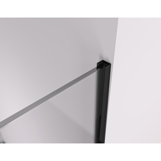 CERANO - Sprchová zástena Walk-in Crystal TL/P - 8 mm - bezvzperový systém + polička/držiak na uteráky - čierna matná, mliečne sklo - 120x110x200 cm
