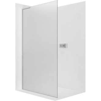 CERANO - Sprchová zástena Walk-in Onyx L-ľavá vzpera - 8 mm - chróm, mliečne sklo - 100x200 cm
