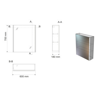 DENEB galerka 60x70x18cm, biela mat DN060