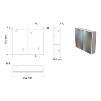 DENEB galerka 80x70x18cm, biela mat DN080