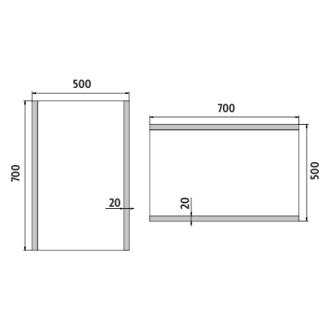 Nimco Séria 11000 ZP 11001 LED zrkadlo 500x700 rám hliníkový