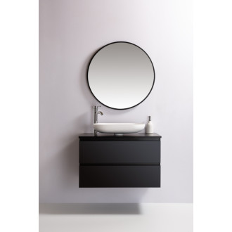 CERANO - Kúpeľňová skrinka Carole s doskou pod umývadlo - 18 mm - čierna matná - 81x49,8x46,5 cm