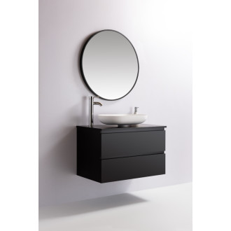CERANO - Kúpeľňová skrinka Carole s doskou pod umývadlo - 18 mm - čierna matná - 81x49,8x46,5 cm