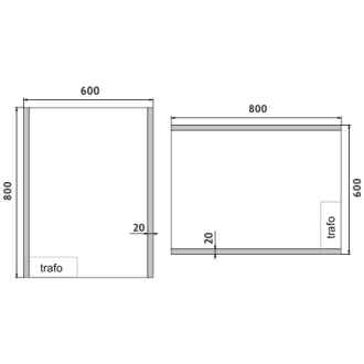 Nimco Séria 11000 ZP 11002 LED zrkadlo 600x800 rám hliníkový