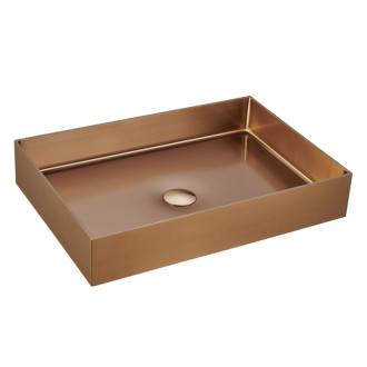 Umývadlo na dosku vo farbe rose gold SAT Aurum 55x38 cm bez prepadu SATAUR5538BRG