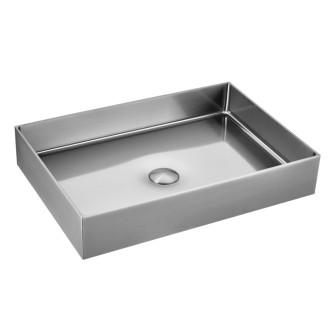 Umývadlo na dosku vo farbe nerezu SAT Aurum 55x38 cm bez prepadu SATAUR5538BS