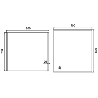 Nimco Séria 11000 ZP 11003 LED zrkadlo 800x700 rám hliníkový