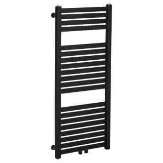 CERANO - Kúpeľňový radiátor Luigino - stredové pripojenie 50mm - 300W - čierna matná - 970x450 mm