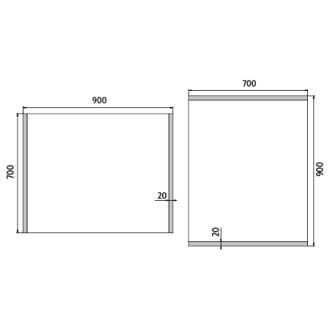 Nimco Séria 11000 ZP 11019 LED zrkadlo 900x700 rám hliníkový