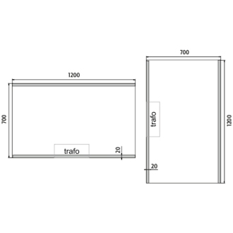 Nimco Séria 12000 ZP 12006 LED zrkadlo 1200x700 rám hliníkový
